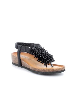 IGI &Co Sandalo Infradito Tallone Elastico Collo Gioielli Nero