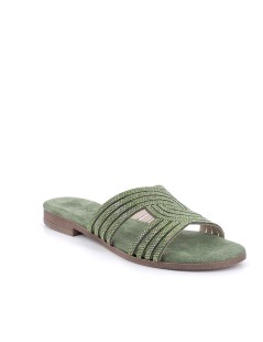 IGI &Co Ciabatta Tacco Basso Fascia Aperta Incrocio Strass Salvia