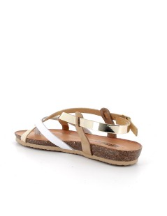 IGI &Co Sandalo Infralluce Fasce Specchio Incrocio Fibbia Platino