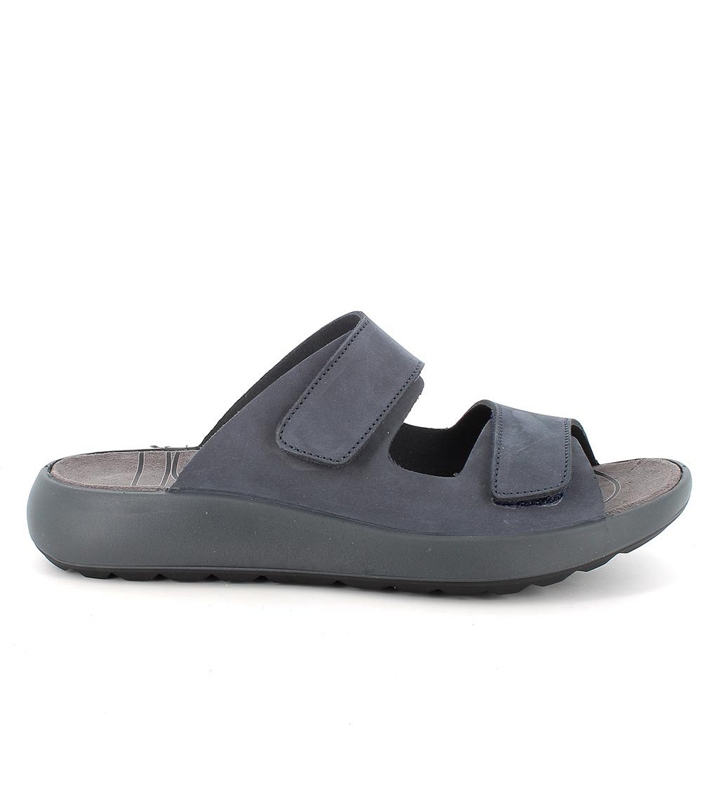 IGI &Co Ciabatta Green Zeppa Doppio Velcro Fondo Gomma Blu