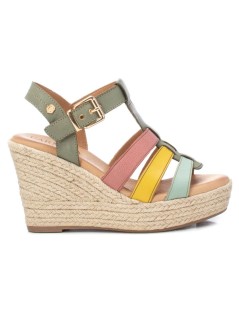 Carmela Sandalo Zeppa Corda Romana Multicolor Kaki