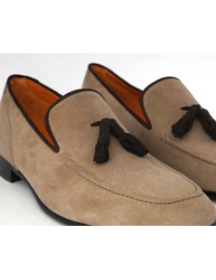 Wexford Mocassino Uomo Nappine Fondo Cuoio Camoscio Sabbia