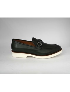 Wexford Mocassino Uomo College Fondo Bianco Pelle Verde