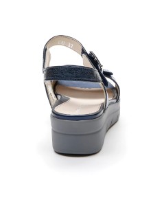 Stonefly Sandalo Zeppa Fascia Velcro Braccialetto Velcro Blu