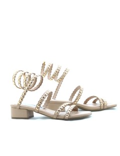 Menbur Sandali Tacco Multifasce Borchie Spirale Caviglia Pietra