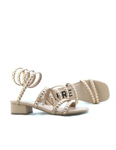 Menbur Sandali Tacco Multifasce Borchie Spirale Caviglia Pietra