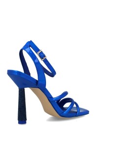 Menbur Sandalo Tacco Strass Braccialetto Laminato Blu Elettrico