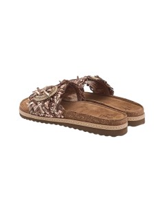 Ekp Ciabatta Fasciona Intrecciate Spilla Strass Fibbia Bronzo