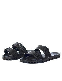 Sensi Ciabattina Uomo Gomma Doppia Fascia Fibbia Nero