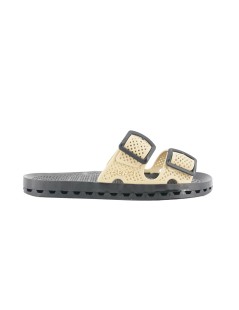 Sensi Ciabattina Uomo Gomma Doppia Fascia Fibbia Beige