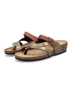 Goldstar Ciabatta Infralluce Fasce Laminate Fibbia Bronzo