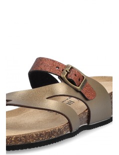 Goldstar Ciabatta Infralluce Fasce Laminate Fibbia Bronzo