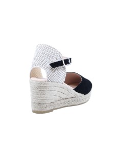 Raquel Perez Sandalo Espadrillas Corda Braccialetto Nero
