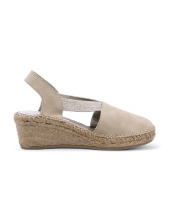 Raquel Perez Sandalo Espadrillas Corda Elastici Collo Tallone Beige