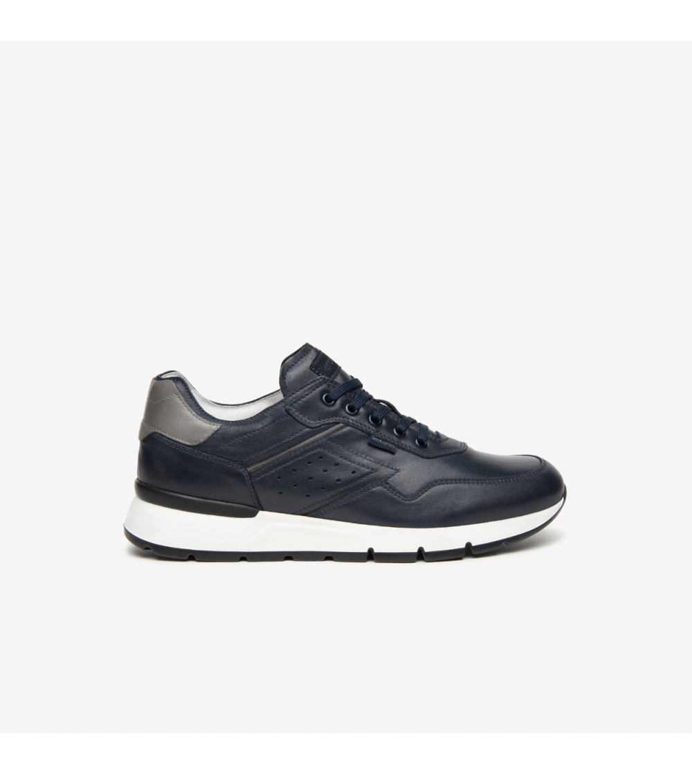 Nero Giardini Sneakers Balance Fondo Medio Nappa Blu