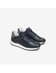 Nero Giardini Sneakers Balance Fondo Medio Nappa Blu