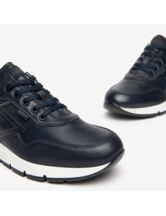 Nero Giardini Sneakers Balance Fondo Medio Nappa Blu