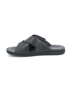 Grunland Ciabatta Uomo Fasce Incrocio Cucita Sottopelle Nero