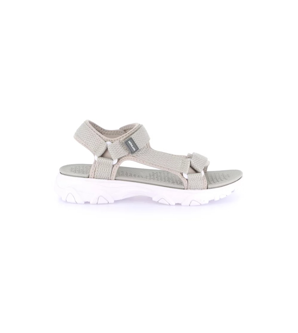 Grunland Sandalo Donna Sport 3 Velcro Gomma Tessuto Grigio