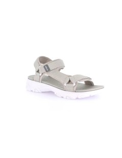 Grunland Sandalo Donna Sport 3 Velcro Gomma Tessuto Grigio