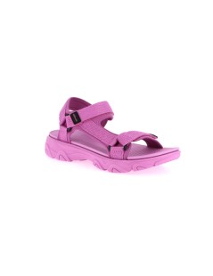 Grunland Sandalo Donna Sport 3 Velcro Gomma Tessuto Lilla