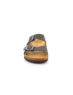 Grunland Ciabatta Uomo Arizona Birk 2 Fibbie Nabuk Antracite