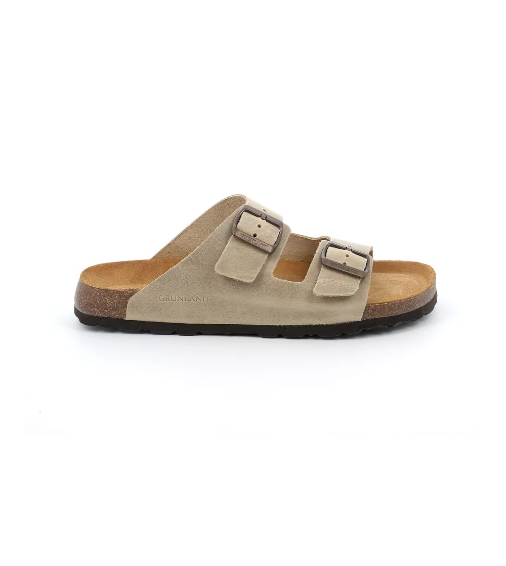 Grunland Ciabatta Uomo Arizona Birk 2 Fibbie Nabuk Beige