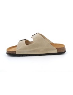 Grunland Ciabatta Uomo Arizona Birk 2 Fibbie Nabuk Beige