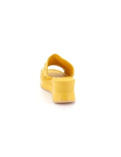 Grunland Ciabatta Zeppa Alta Monofascia Intreccio Nappa Ocra