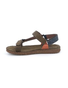 Grunland Sandalo Uomo Sport 3 Velcro Camoscio Multi Testa di Moro