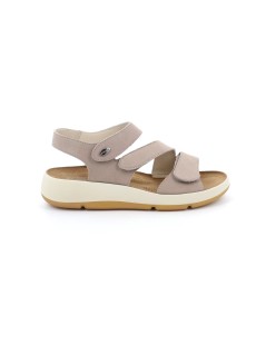 Grunland Sandalo Confort Plantare 3 Velcro Camoscio Malto