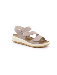 Grunland Sandalo Confort Plantare 3 Velcro Camoscio Malto