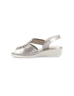 Grunland Sandalo Comfort Fasce con Elastici Laminato Taupe