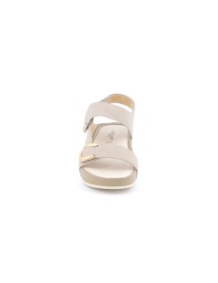 Grunland Sandalo Fit Ammortizzante 3 Fasce Velcro Oro Beige