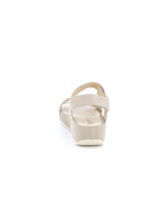 Grunland Sandalo Fit Ammortizzante 3 Fasce Velcro Oro Beige