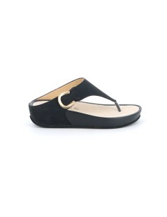 Grunland Ciabatta Infradito Fit Velcro Regolabile Nero