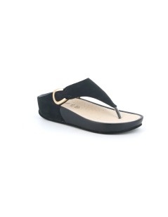 Grunland Ciabatta Infradito Fit Velcro Regolabile Nero