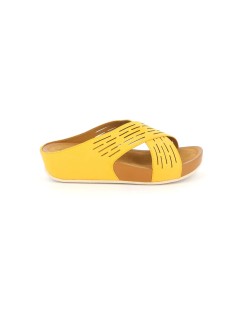 Grunland Ciabatta Zeppa Fit Incrocio Laserato Giallo