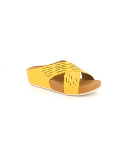 Grunland Ciabatta Zeppa Fit Incrocio Laserato Giallo
