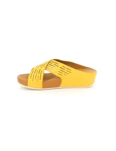 Grunland Ciabatta Zeppa Fit Incrocio Laserato Giallo