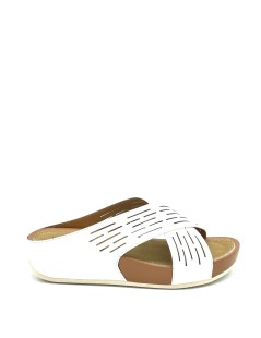 Grunland Ciabatta Zeppa Fit Incrocio Laserato Bianco