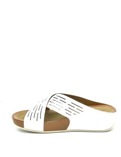 Grunland Ciabatta Zeppa Fit Incrocio Laserato Bianco