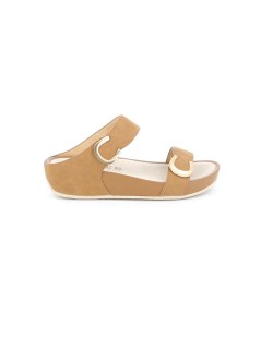 Grunland Ciabatta Fit 2 Fasce Velcro Regolabile Cuoio