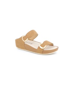 Grunland Ciabatta Fit 2 Fasce Velcro Regolabile Cuoio