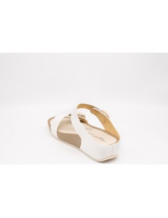 Grunland Ciabatta Fit 2 Fasce Velcro Regolabile Bianco