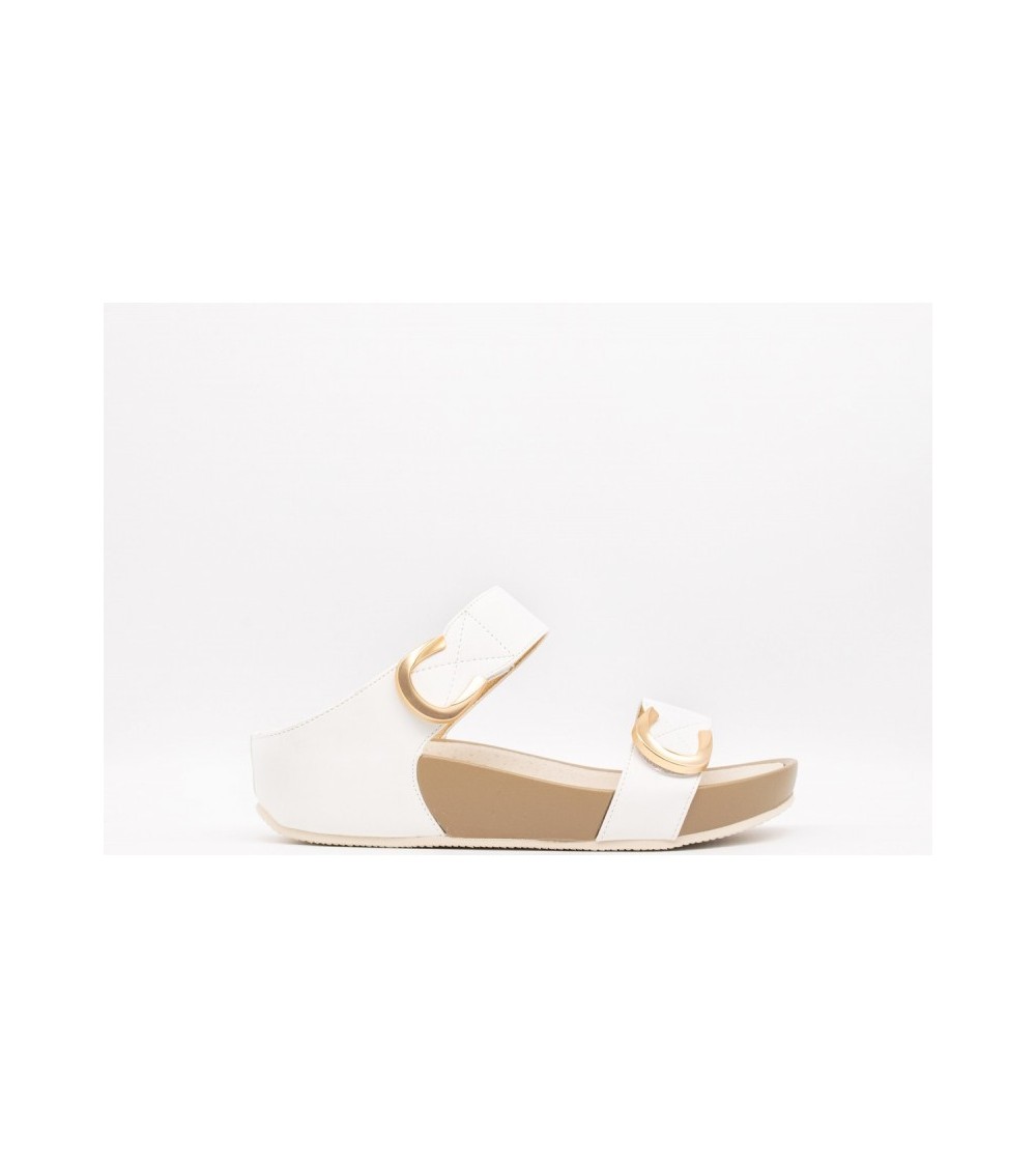 Grunland Ciabatta Fit 2 Fasce Velcro Regolabile Bianco
