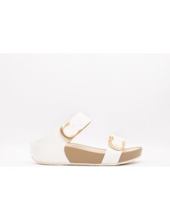 Grunland Ciabatta Fit 2 Fasce Velcro Regolabile Bianco