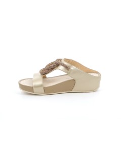Grunland Ciabatta Fit 2 Fasce Gioiello Strass Platino