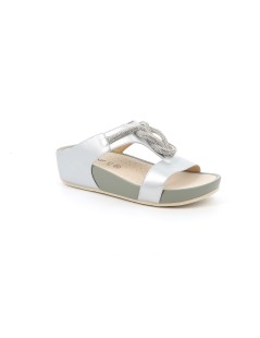 Grunland Ciabatta Fit 2 Fasce Gioiello Strass Argento