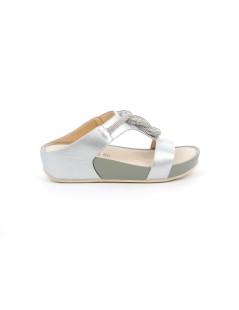 Grunland Ciabatta Fit 2 Fasce Gioiello Strass Argento
